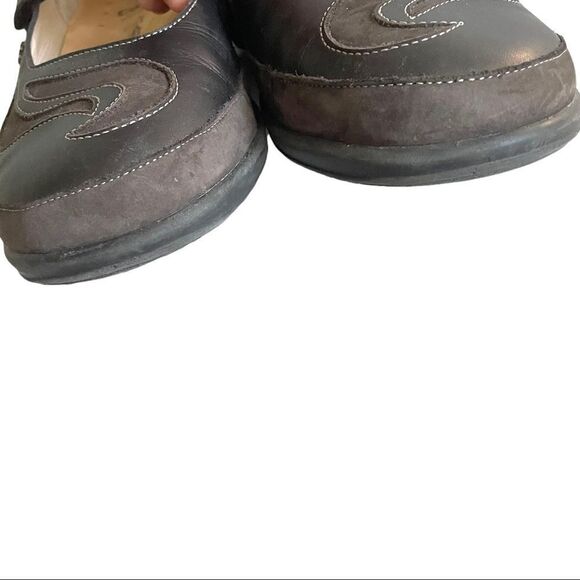 FINN COMFORT Germany Leather Mary Jane Slip-On Shoes Dark Brown 7 - Picture 11 of 13